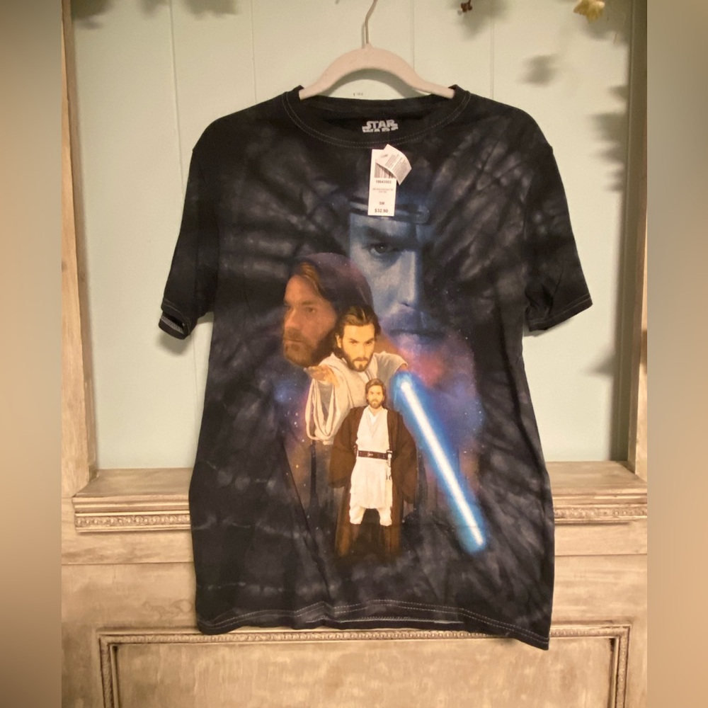 2/$25 NWT Star Wars Disney Evan MacGregor Obi Wan Kenobi T-shirt Small